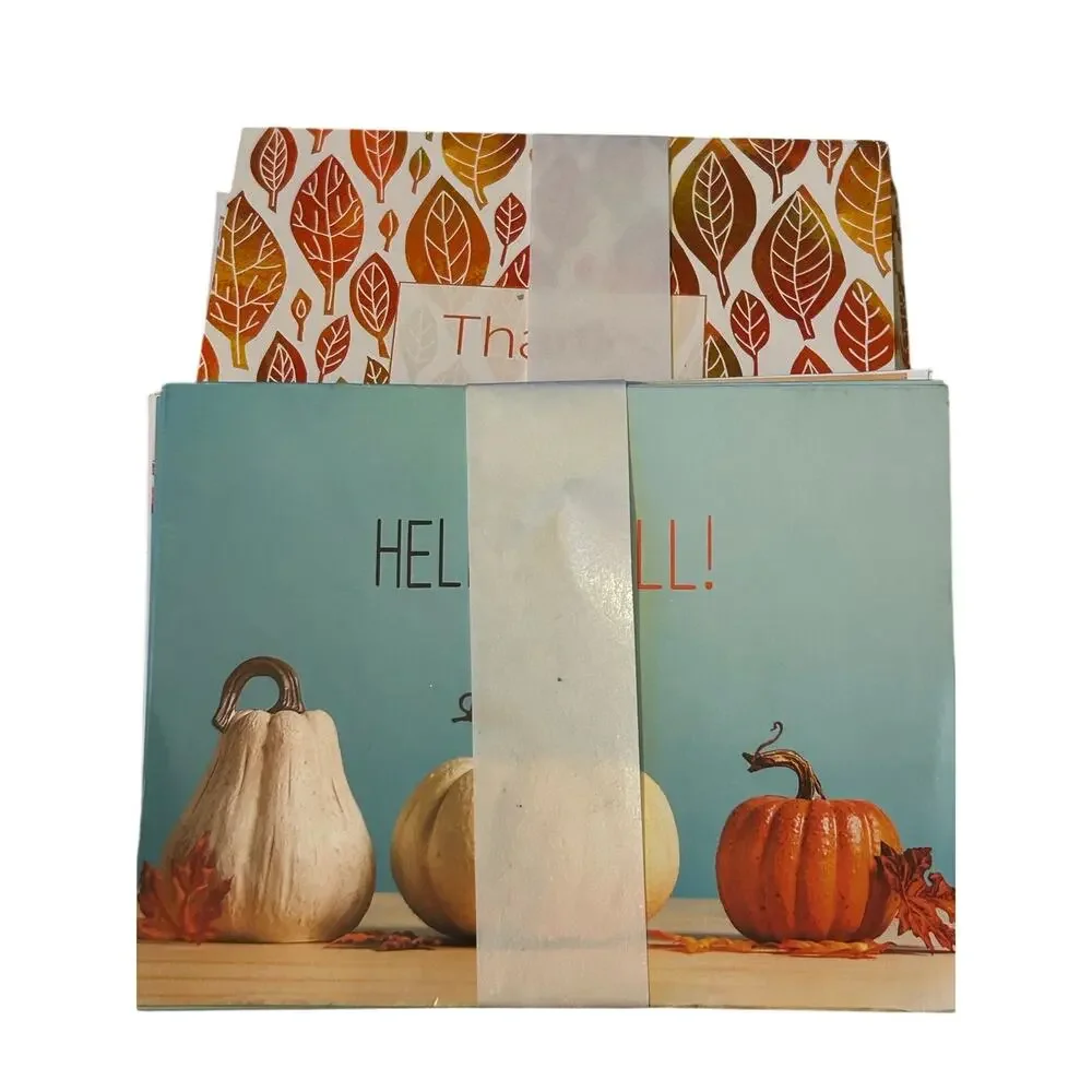 Fall theme thank you greetings cards